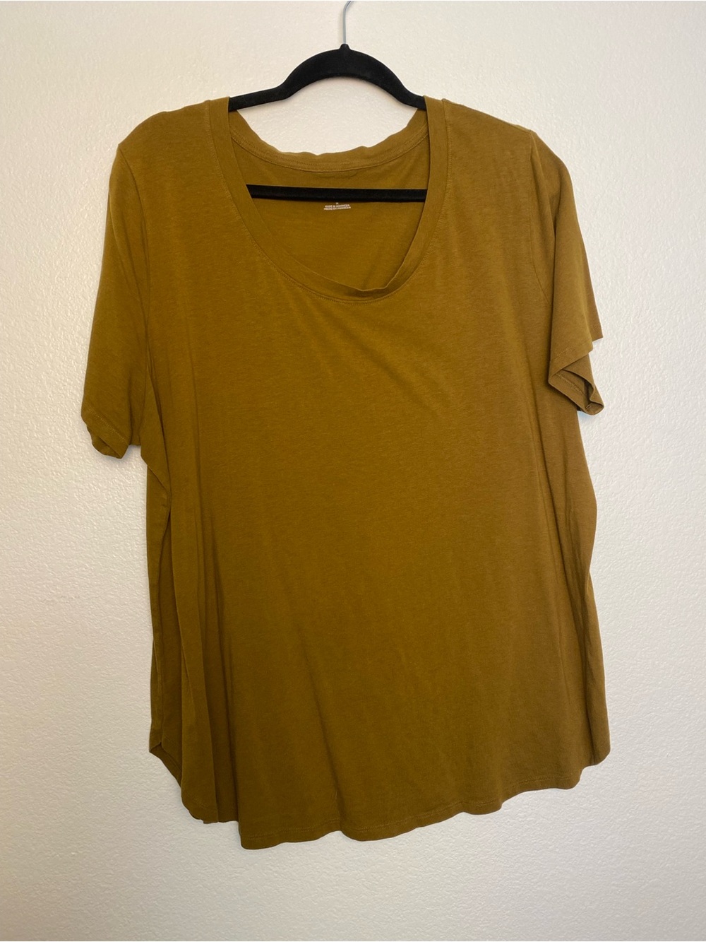 EUC Ava & Viv Mustard Oversized Tunic Top Scoop Neck High Low Hem Size 1X